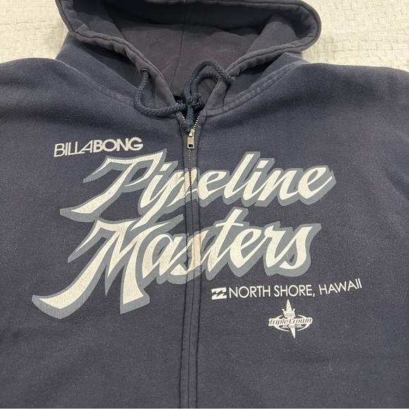 Billabong Pipeline Masters 2008 Zip Hoodie Faded Black XL Surf Hawaii - Picture 2 of 7